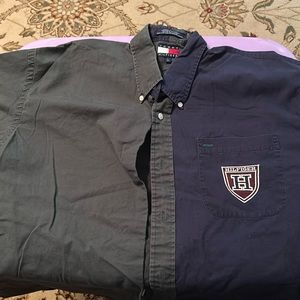 Tommy Hilfiger L color block long sleeve button up shirt
